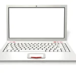 Laptop with a blank, unlit screen