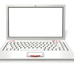 Laptop with a blank, unlit screen