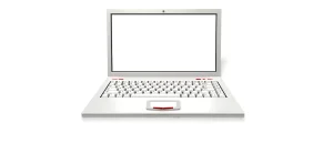 Laptop with a blank, unlit screen